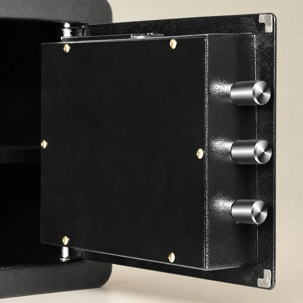Digital Security Safe Box Steel 8.1L Black Password Key Lock Home Office