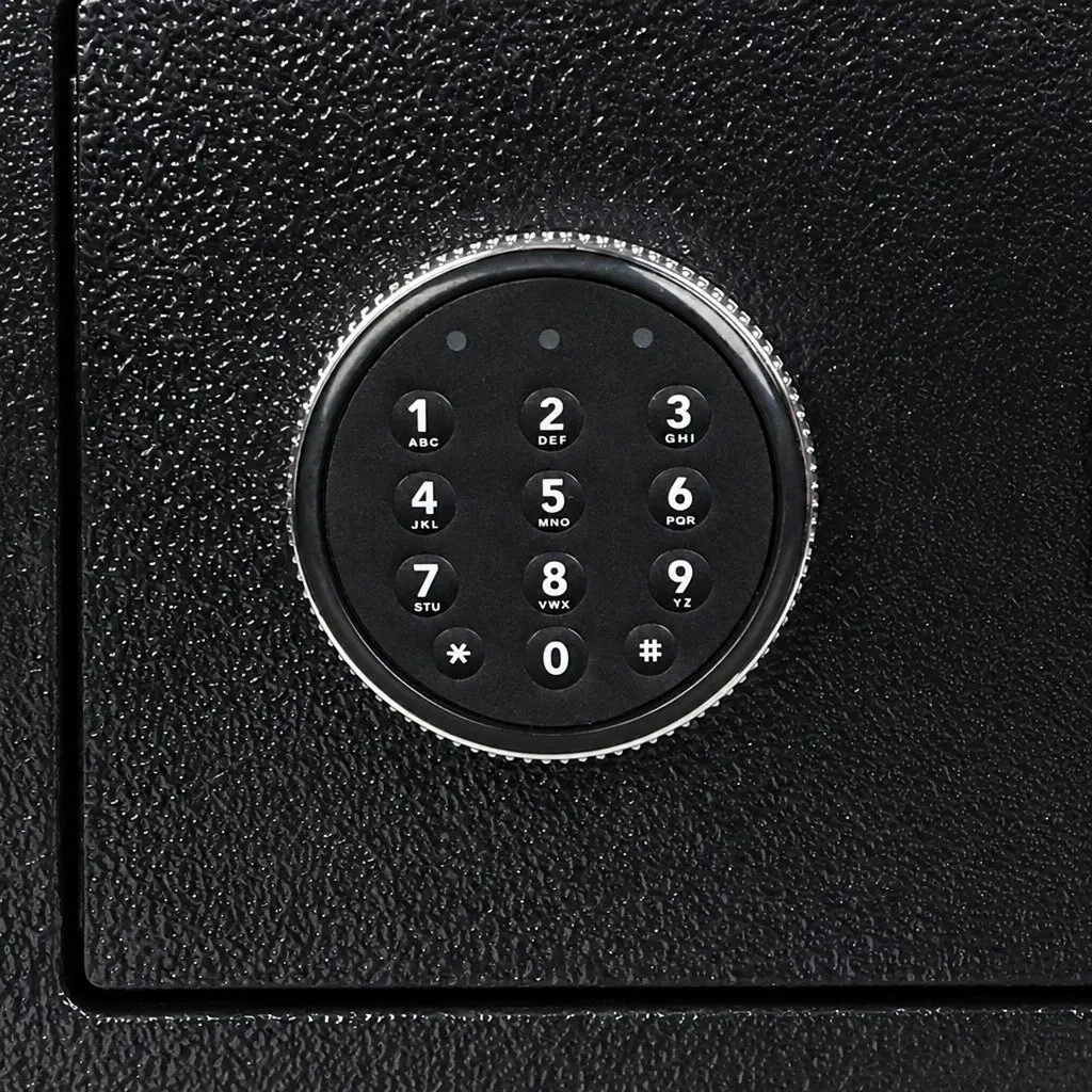 Digital Security Safe Box Steel 8.1L Black Password Key Lock Home Office