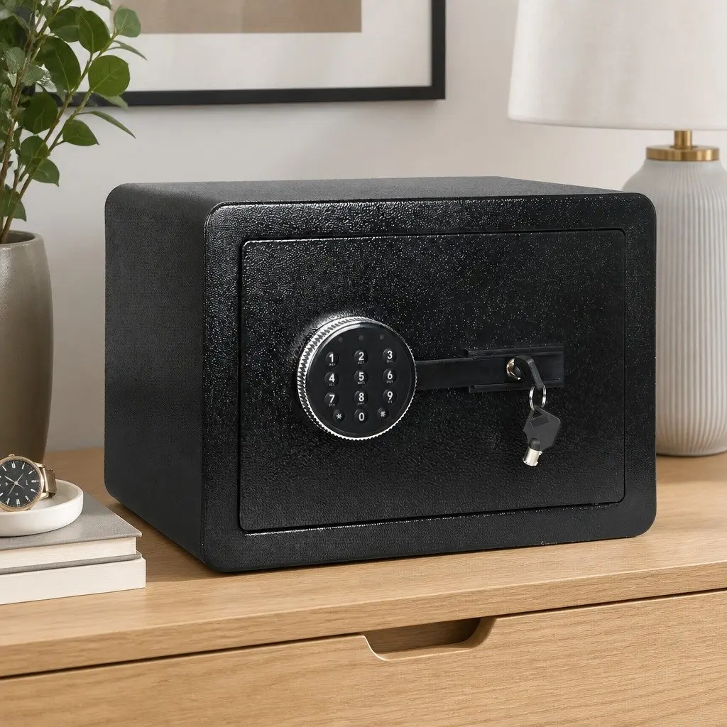 Digital Security Safe Box Steel 13.8L Black Home Office Cash Storage