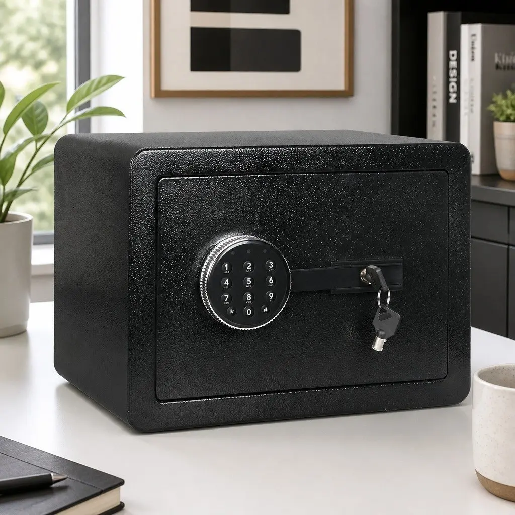 Digital Security Safe Box Steel 13.8L Black Home Office Cash Storage