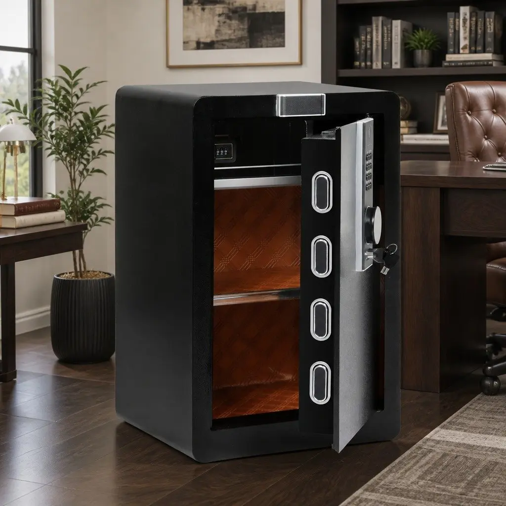 60L Steel Fingerprint Security Safe Box Digital Lock Black