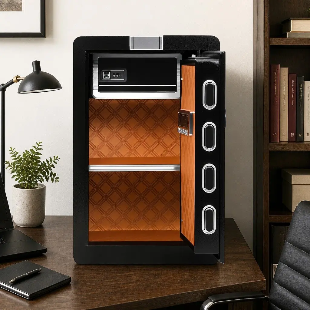 60L Steel Fingerprint Security Safe Box Digital Lock Black