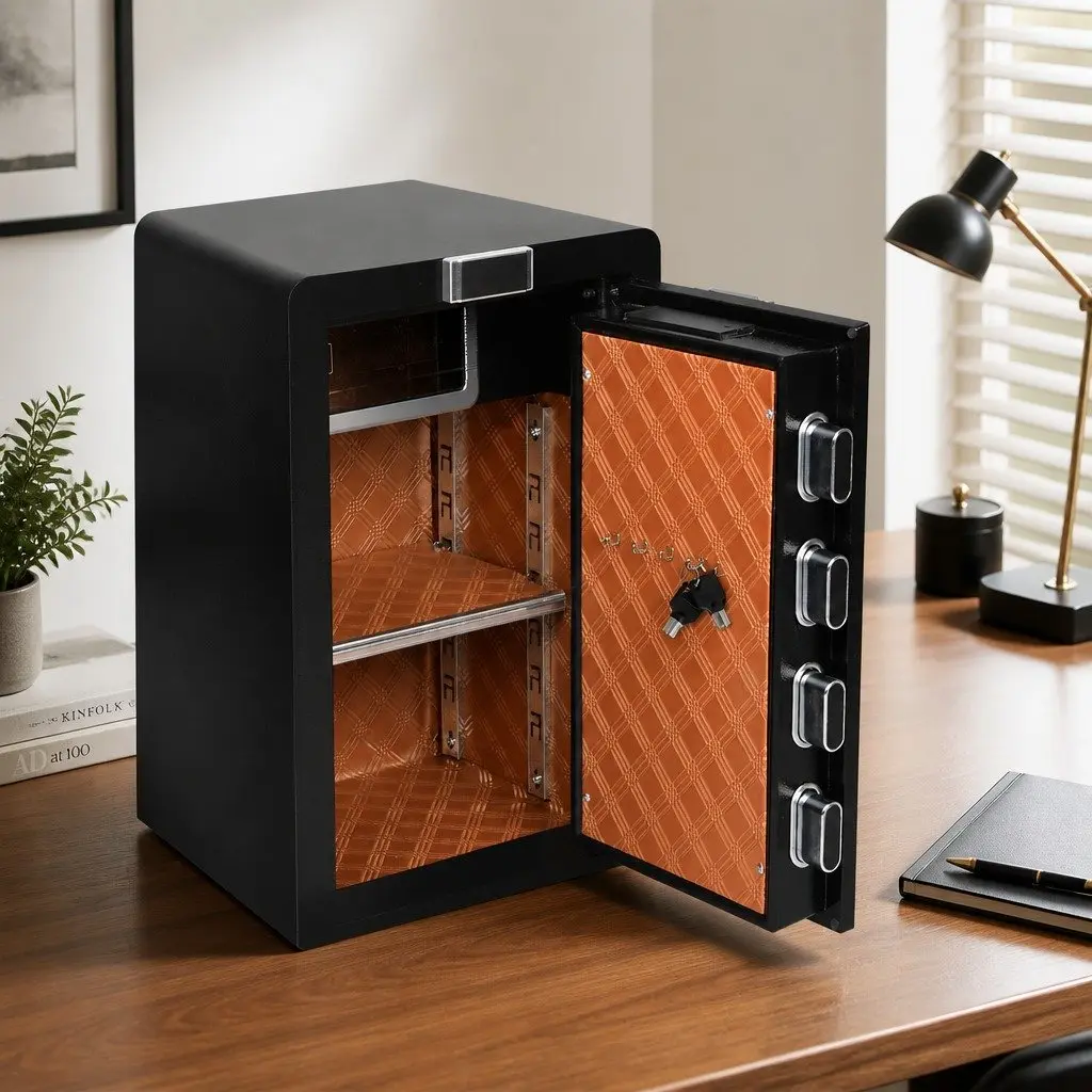 60L Steel Fingerprint Security Safe Box Digital Lock Black