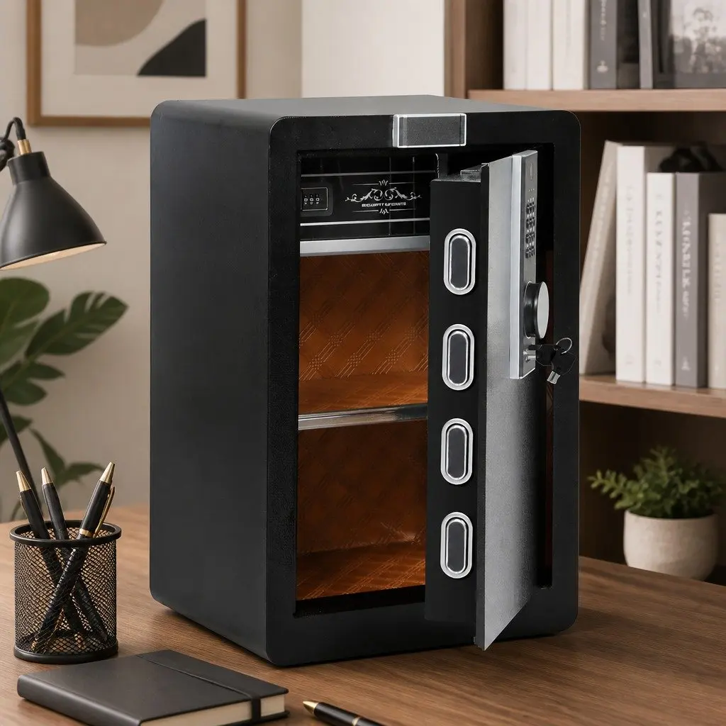 60L Steel Fingerprint Security Safe Box Digital Lock Black