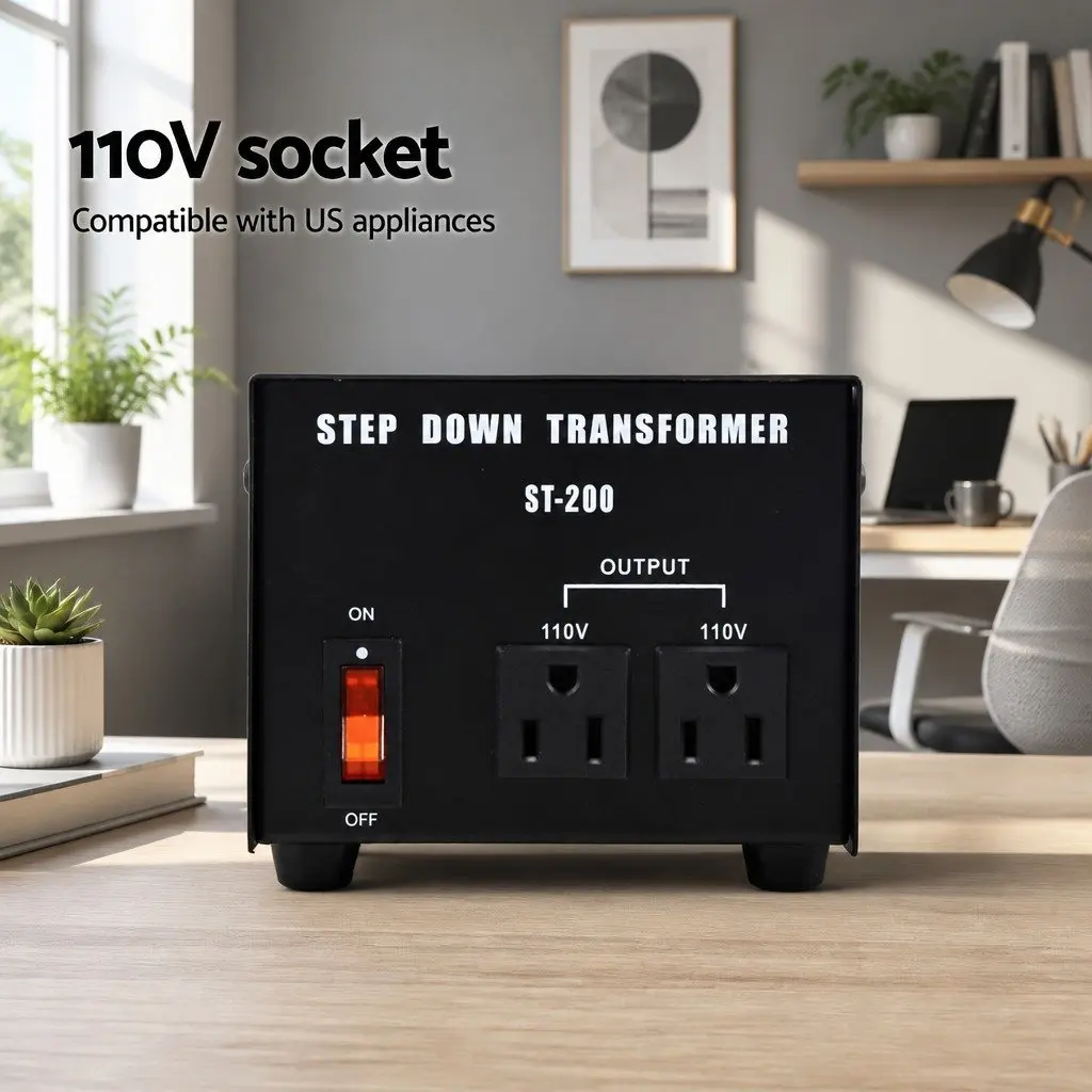 Step Down Transformer 200W 240V to 110V AC Voltage Converter Portable