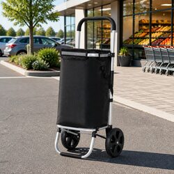 Functional Foldable Cart for Grocery Shopping 45kg Capacity
