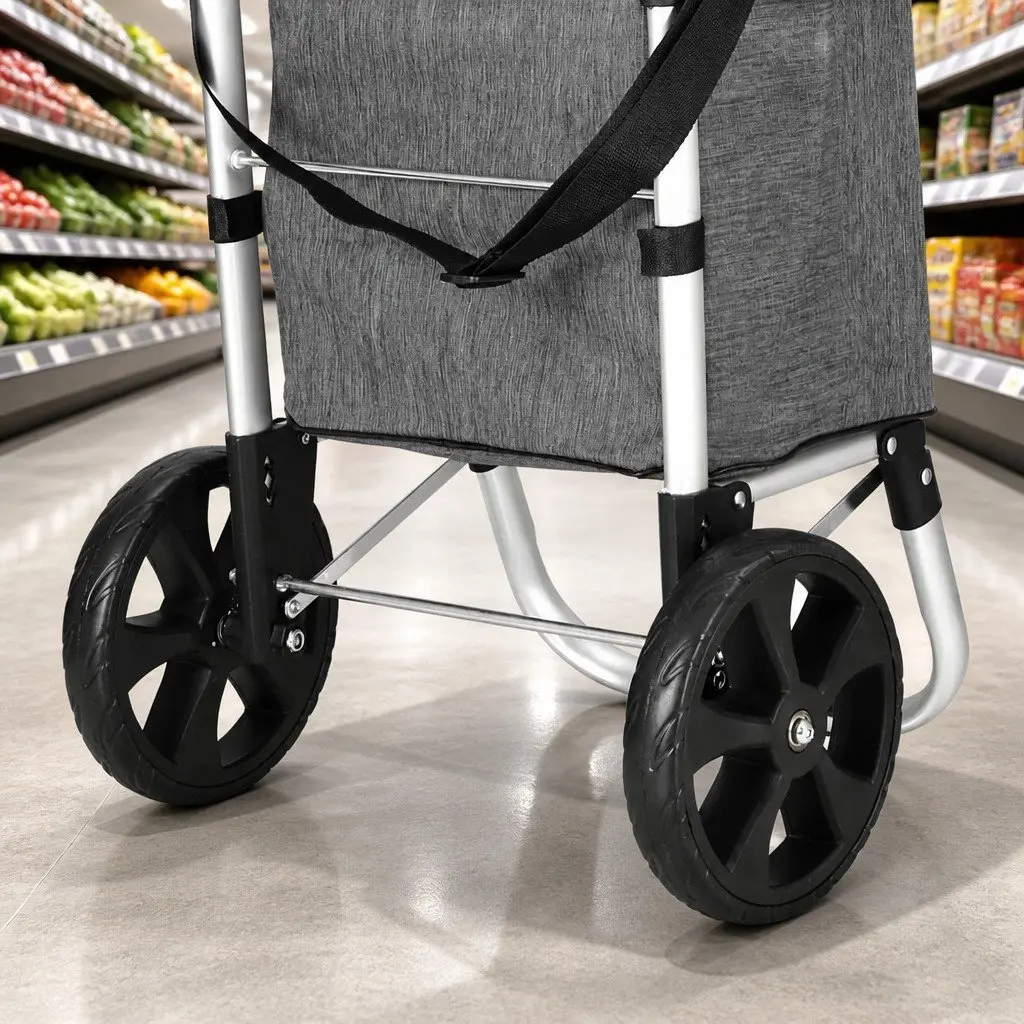 Shopping Trolley Cart Foldable Lightweight Portable Grocery Basket 45KG Capacity