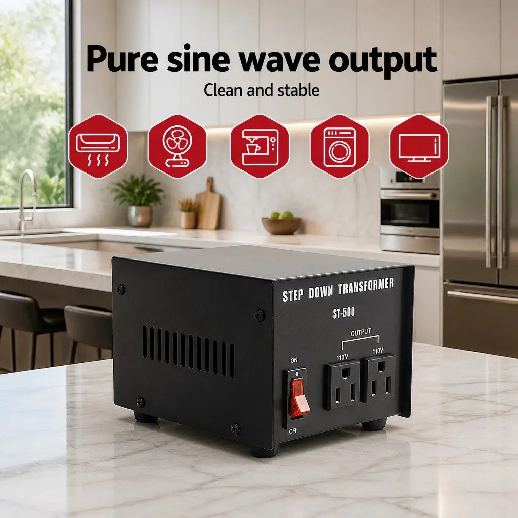 Step Down Transformer 500W 240V to 110V Voltage Converter Sine Wave Output
