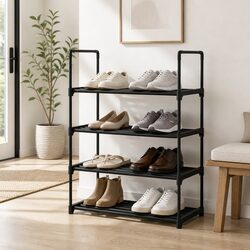 Versatile 4-Tier Shoe Rack for Any Home Setting