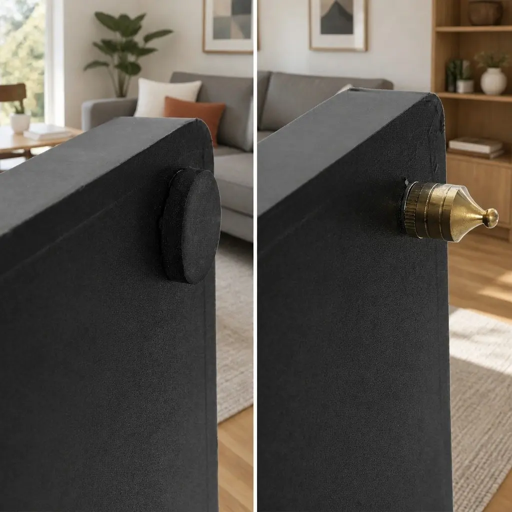 Speaker Stands MDF 70cm Black and Wood Pair Sand-Fillable for Monitor Surround Sound Studio Setup