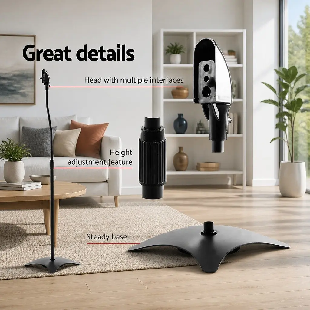 Speaker Stand Adjustable Height 75-112cm Steel Black 2 Piece