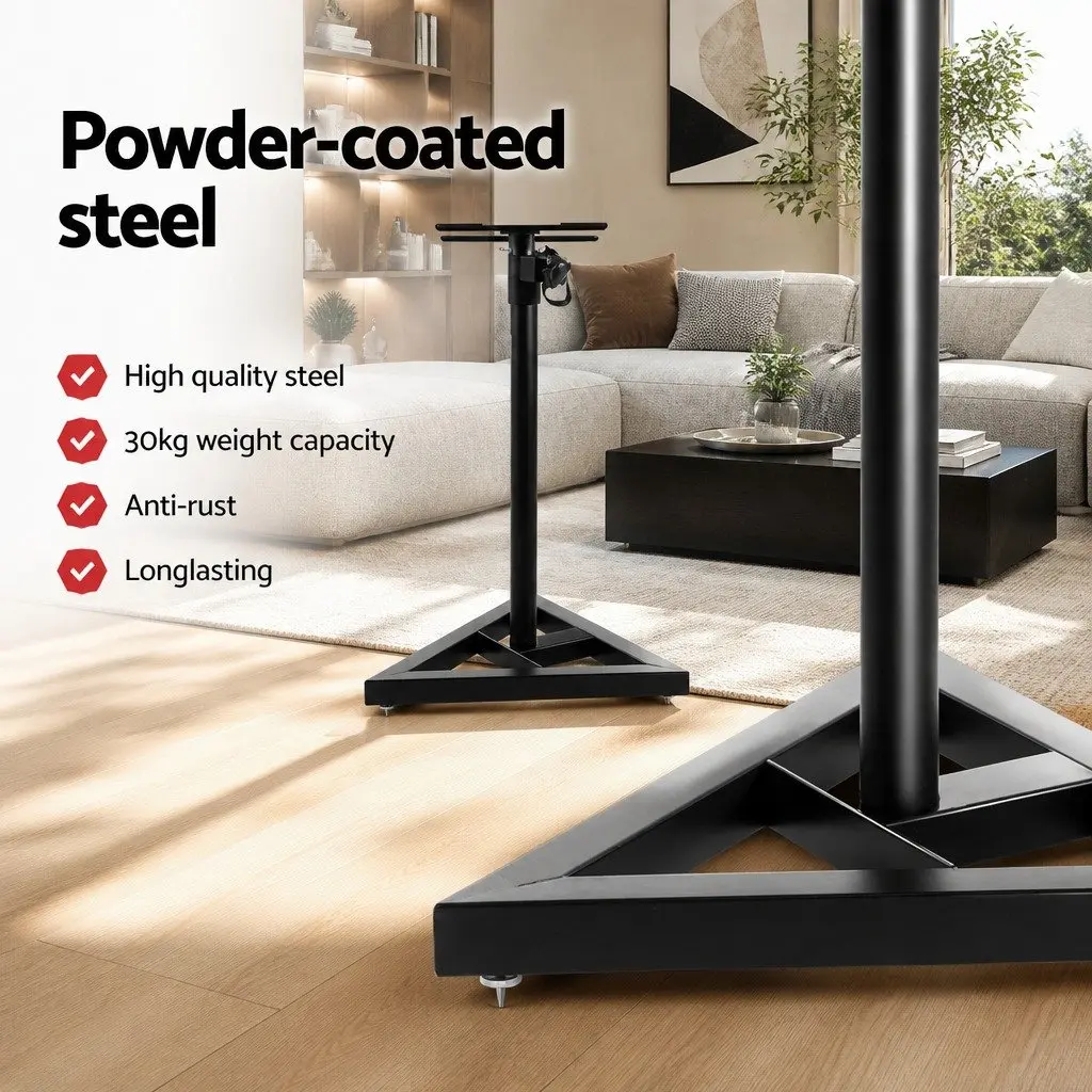 Speaker Stand Steel Adjustable Height 67-120cm Black 2 Piece