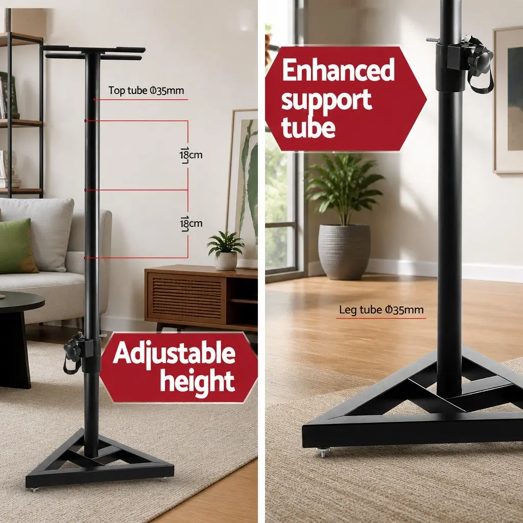 Speaker Stand Steel Adjustable Height 67-120cm Black 2 Piece