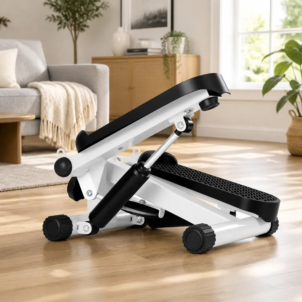 Mini Stepper Hydraulic Resistance Compact Home Workout Black