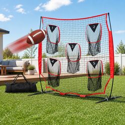Football Training Net 1.8m Soccer Goal Rebounder 5 Target Pockets Portable