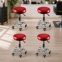 Swivel Salon Stool Barber Chair Gas Lift Height Adjustable Rolling Casters 4