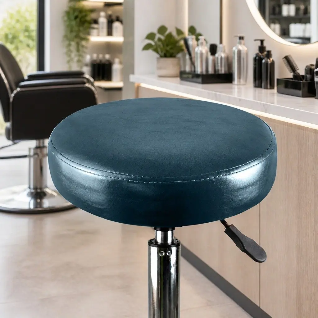 Salon Swivel Stool PU Leather Height Adjustable 51 to 69cm Teal