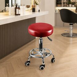 Salon Stool Swivel Chair Barber Massage Spa Salon Professional Red Adjustable