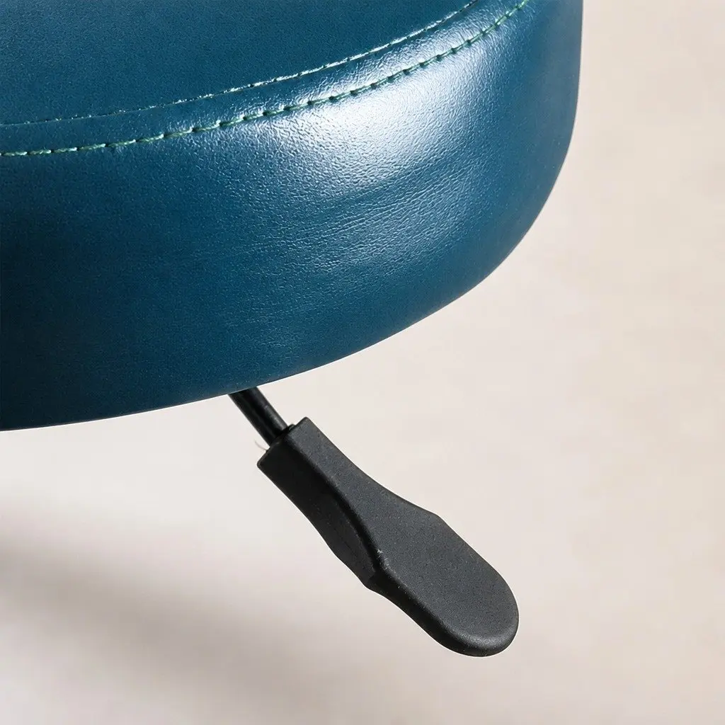 Bar Stools Swivel Stool PU Leather Seat Teal Height Adjustable Office Spa Massage Room