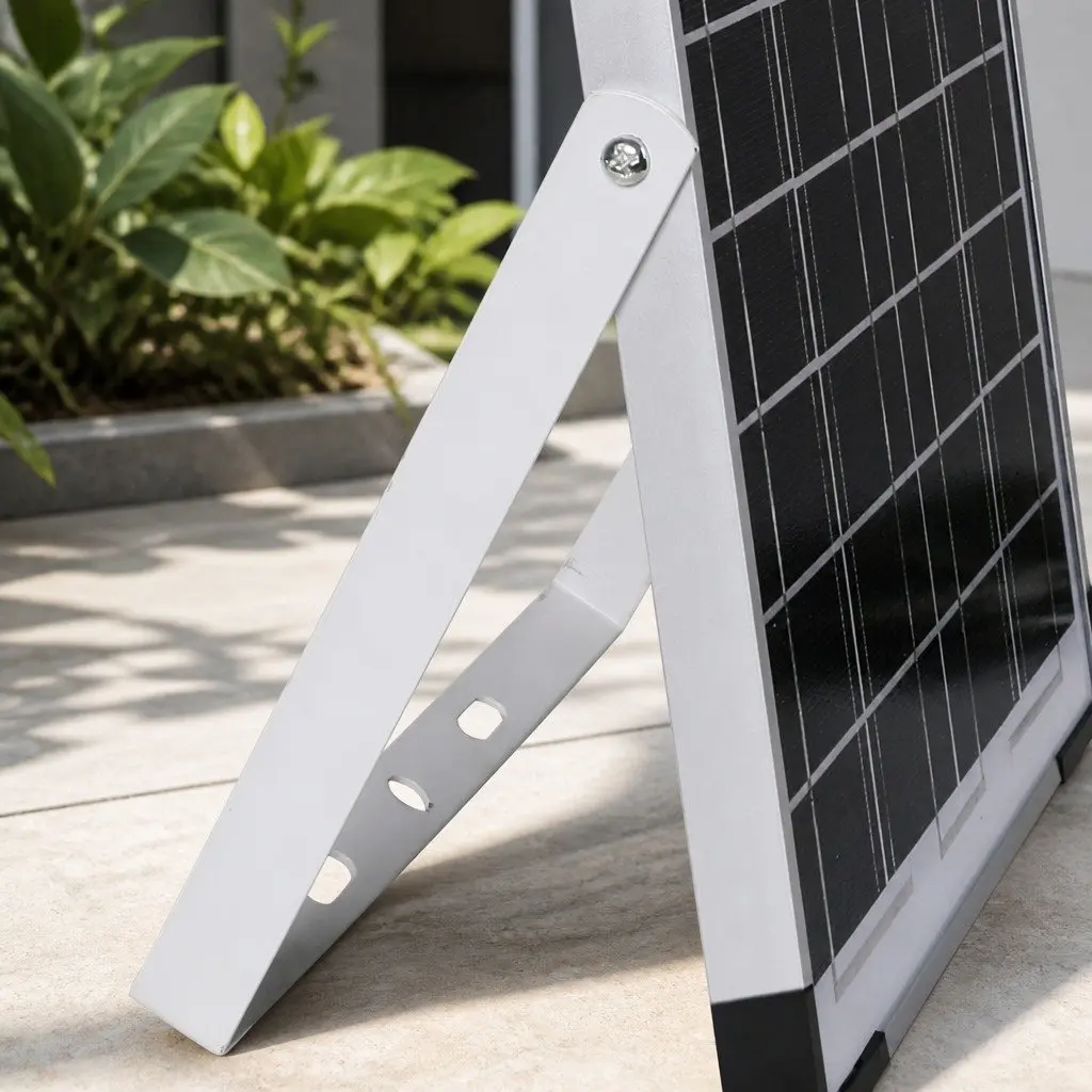 12V Monocrystalline Solar Panel Kit Portable Camping USB Charger 35cm Silver and Black