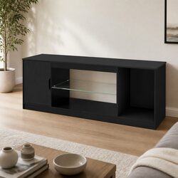 Functional Black TV Stand Ideal for Any Media Setup