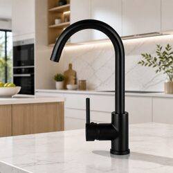 Functional Black Matte Kitchen Mixer Tap for Everyday Use