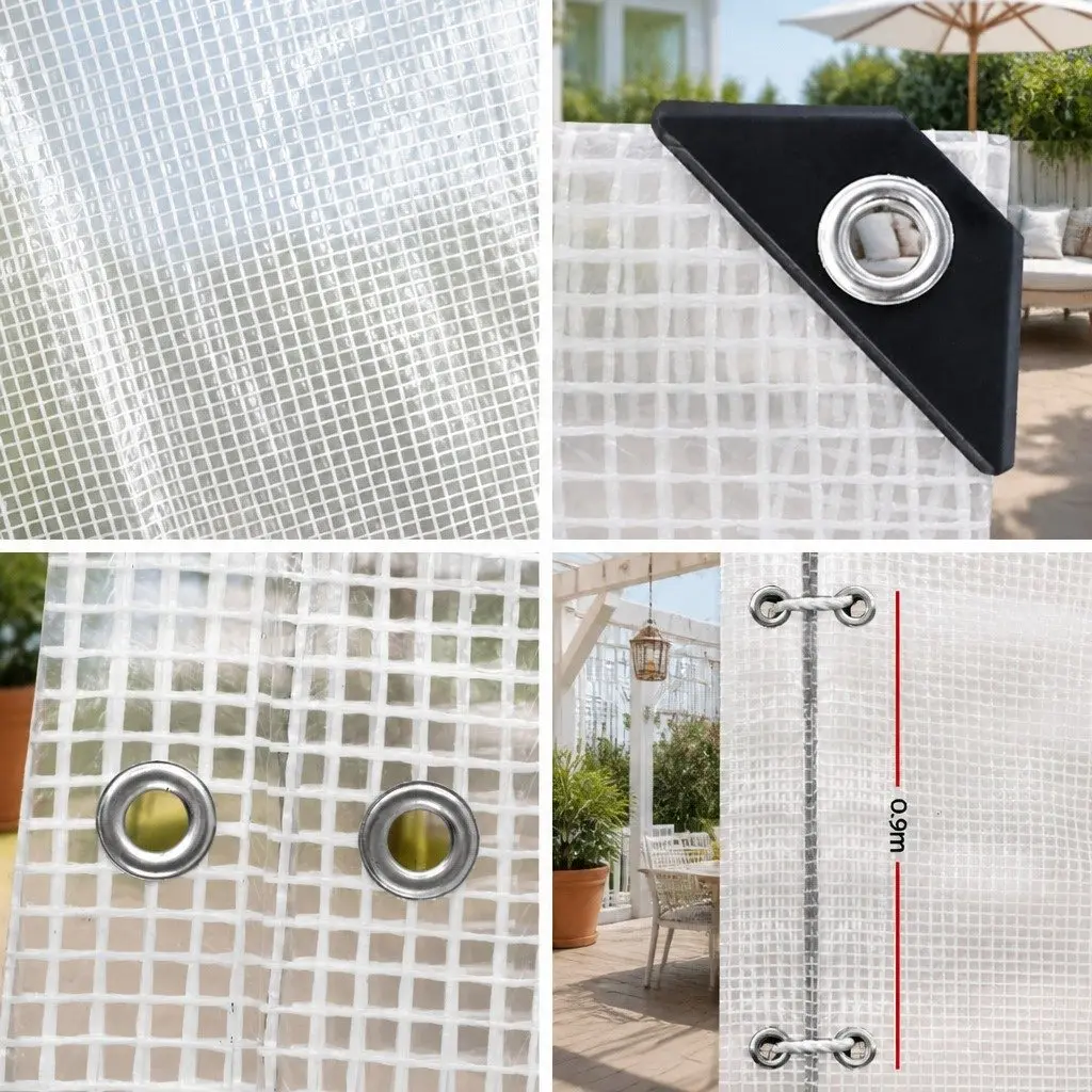 Clear Poly Tarp Heavy Duty Waterproof 4x6m Camping Caravan Cover