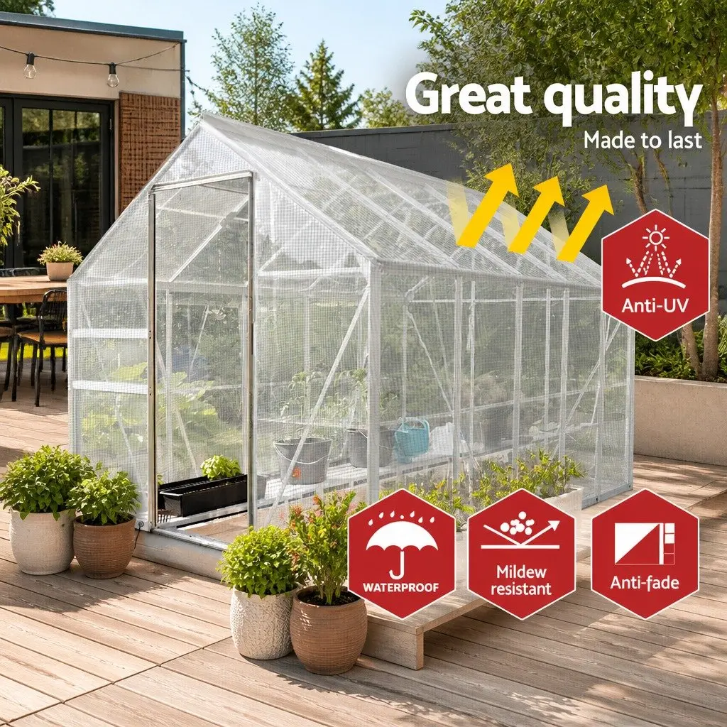 Poly Tarp Clear Waterproof Heavy Duty 5m x 6m UV Resistant Reinforced Camping Cover