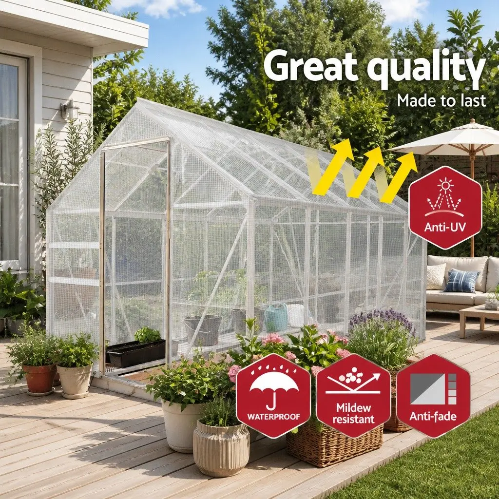 Poly Tarp 6x9m Clear Waterproof Canvas Heavy Duty Camping Cover Outdoor