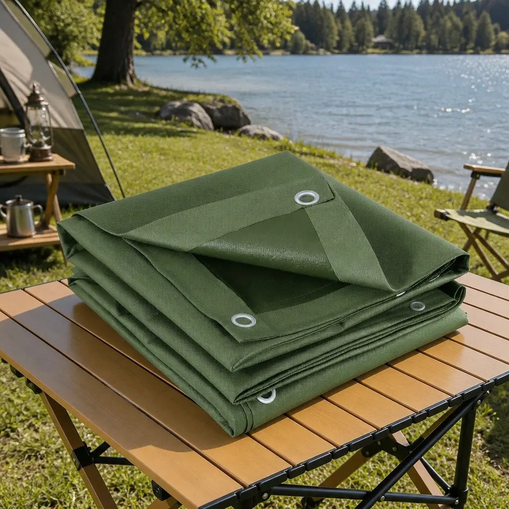 Heavy Duty Tarp 2x3m Canvas Camping Caravan Tarpaulin Water Resistant UV