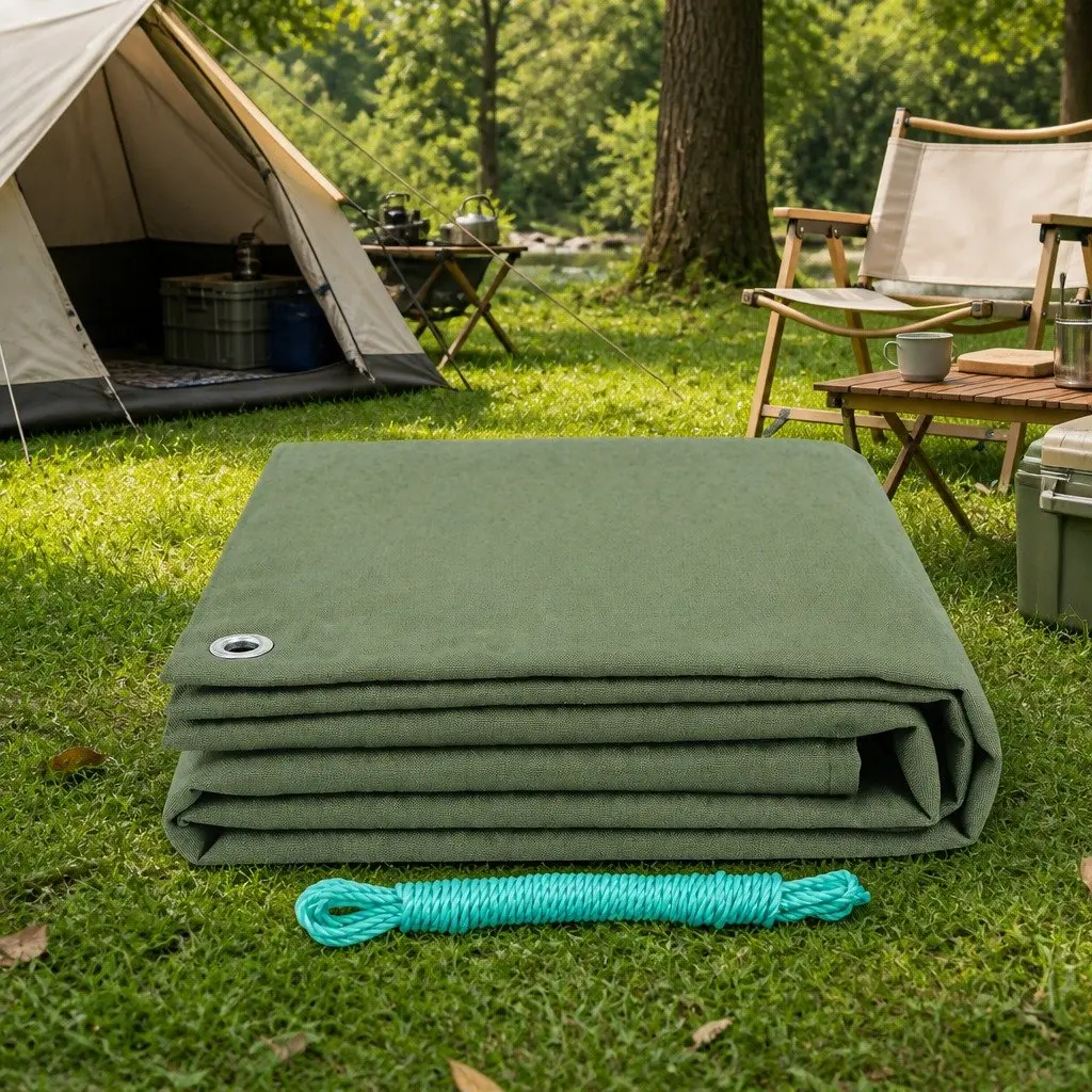 Heavy Duty Tarp 4x6m Waterproof UV Resistant Green Canvas