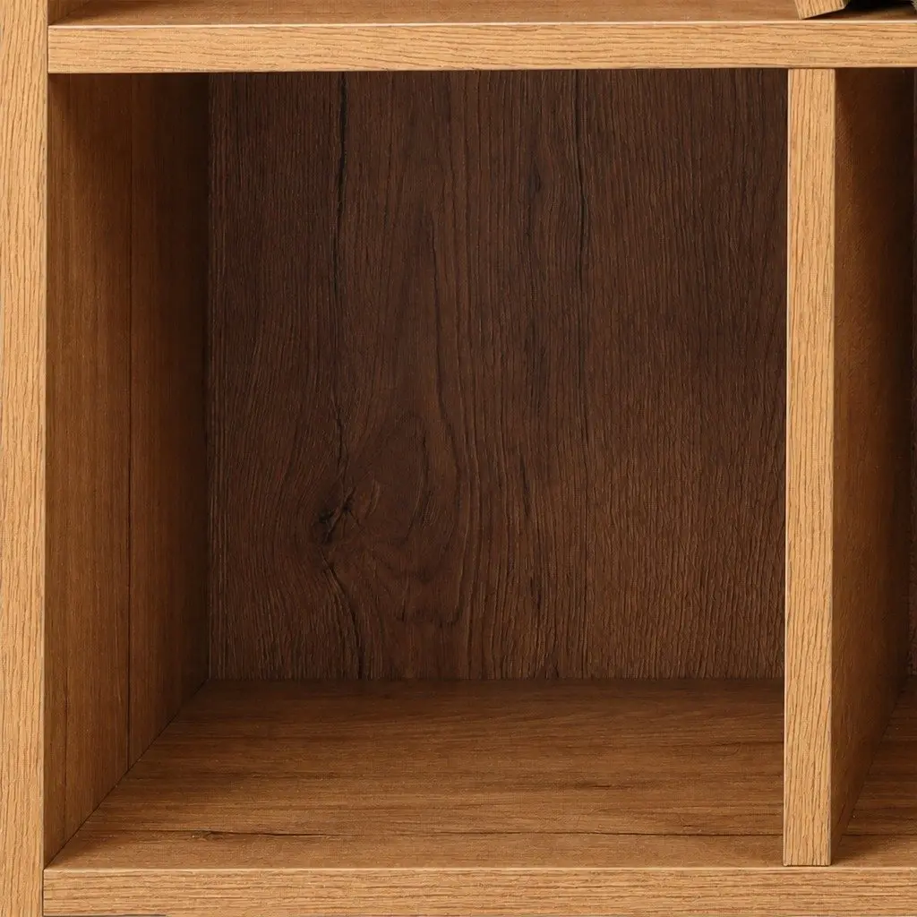 Kids Toy Box Bookcase Storage Organiser Shelf MDF Brown 98cm L x 30cm W x 61cm H
