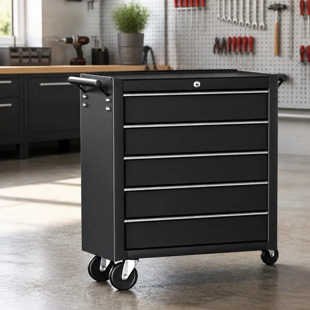 Tool Chest Trolley Steel 10 Drawer Storage Cabinet Organizer Black