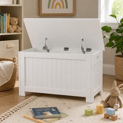 Functional Wooden Toy Box for Child's Room and Beyond