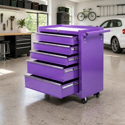 5 Drawer Tool Chest Trolley Cabinet Garage Storage Organiser Heavy Duty Mobile