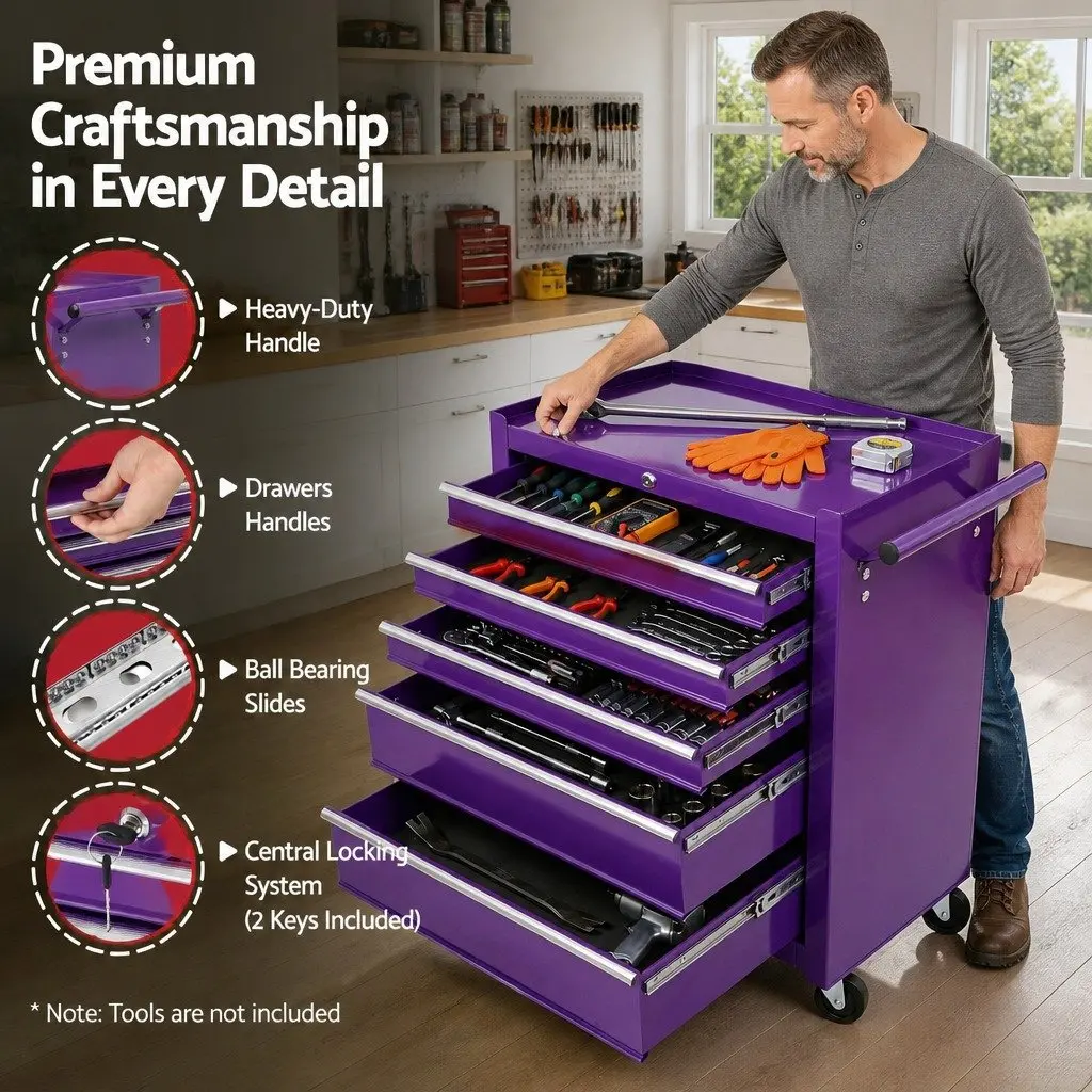 5 Drawer Tool Trolley for Home Workshops