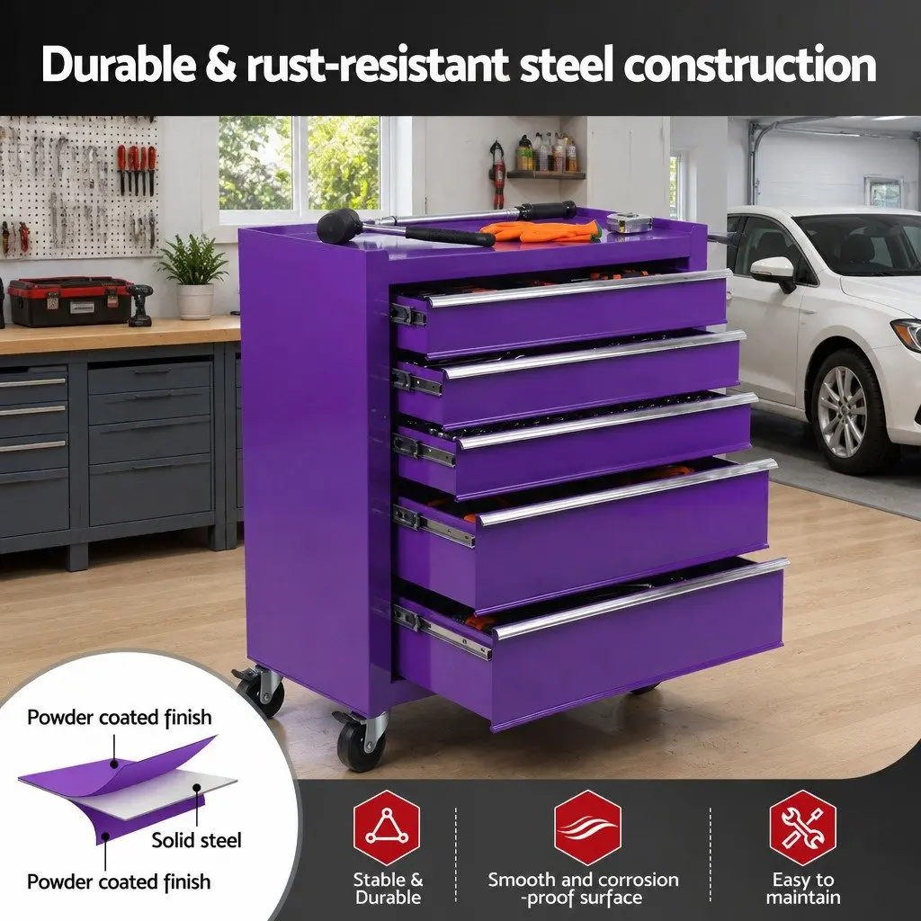 5 Drawer Tool Trolley for Home Workshops