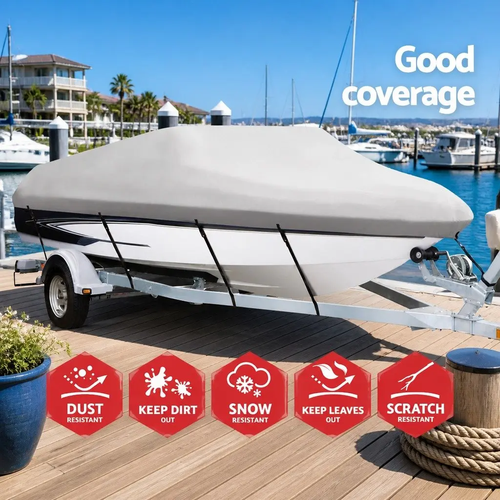 Boat Cover 14-16ft 600D Polyester UV Mildew Resistant Trailerable Marine Grade