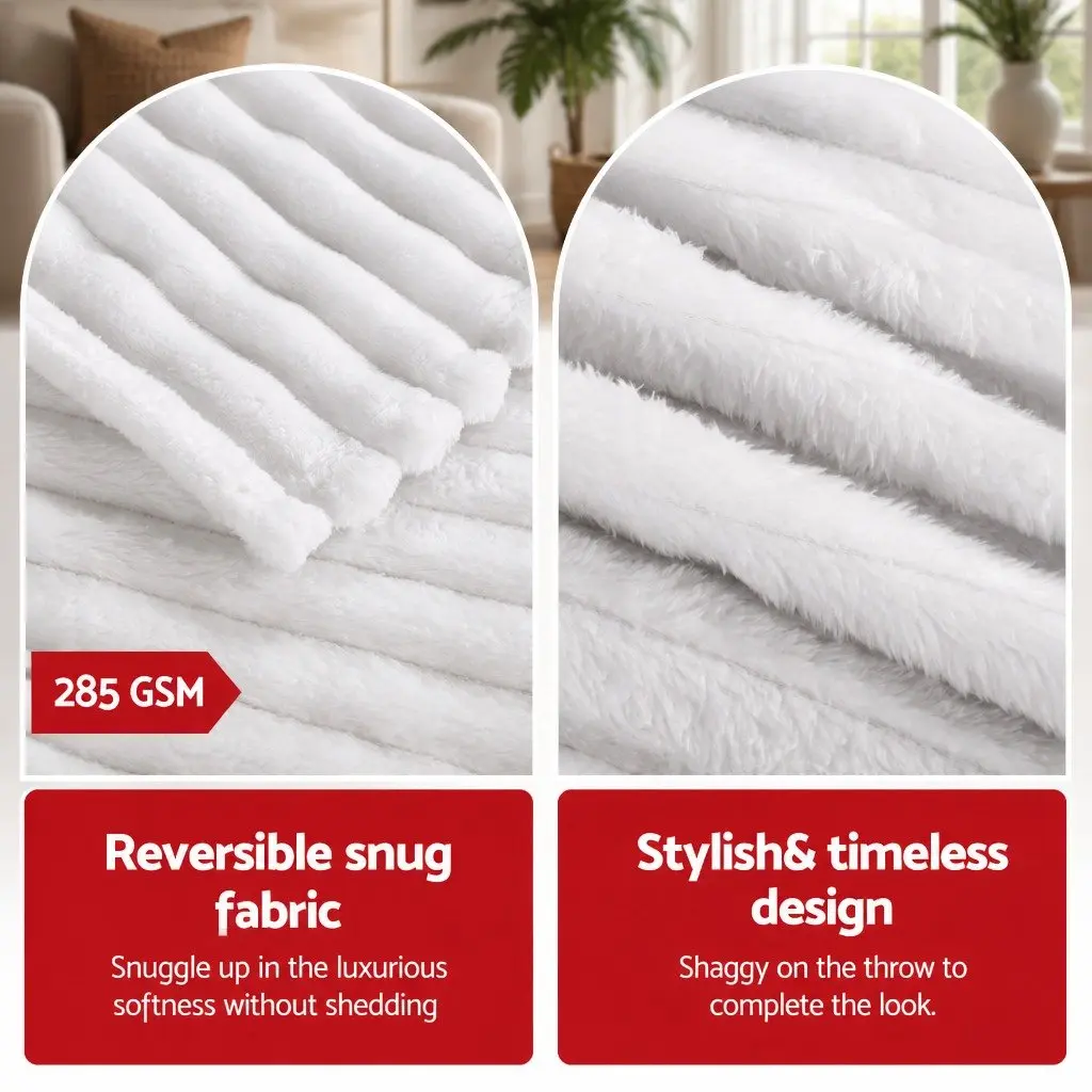 Throw Blanket 127x152cm Fleece Soft Lightweight Cozy Sofa Couch Bed Layer