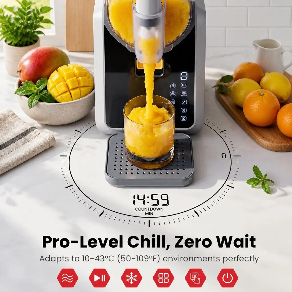 Slushie Machine 2L Compressor Cooling System Grey Ice Cream Maker Touchscreen