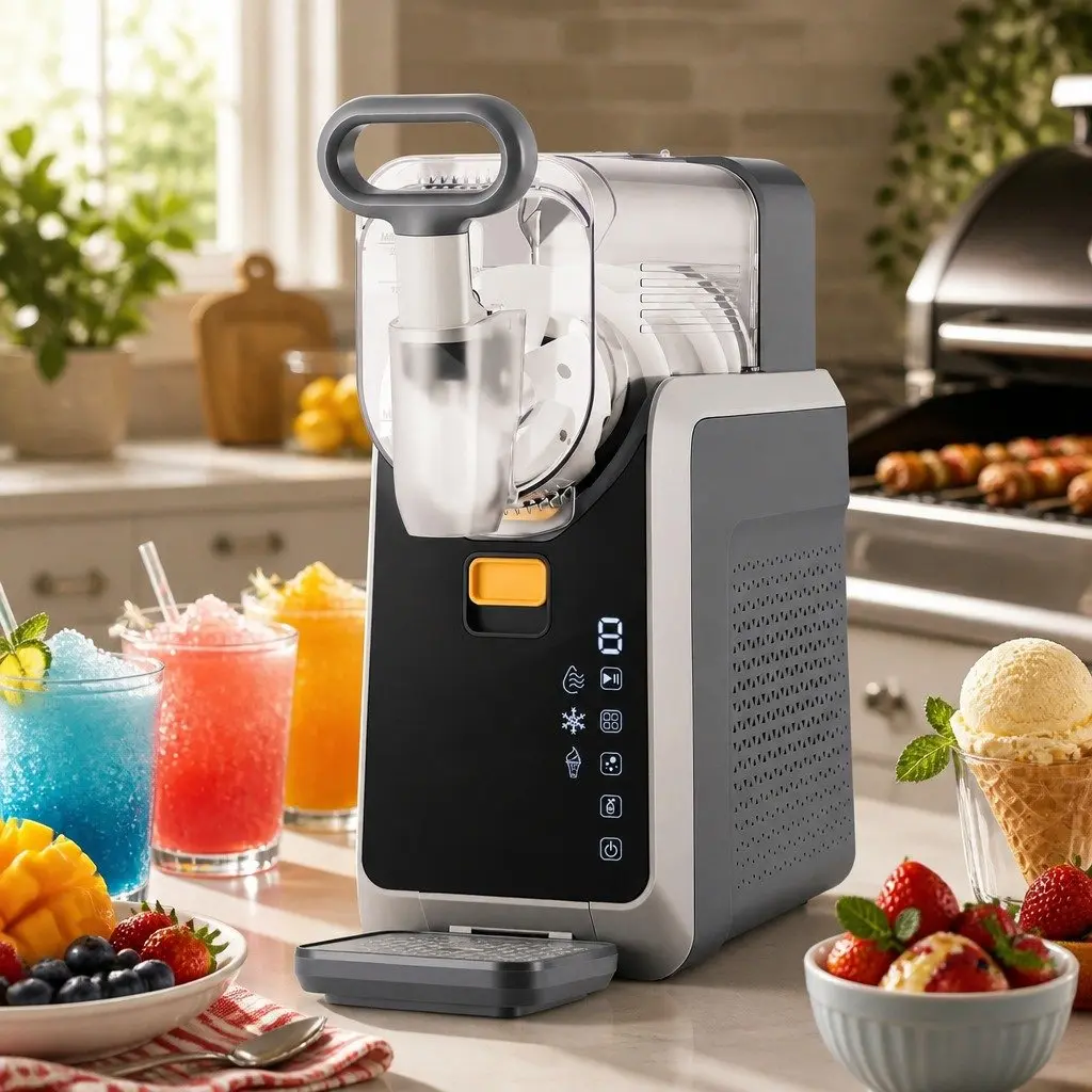 Slushie Machine 2L Compressor Cooling System Grey Ice Cream Maker Touchscreen