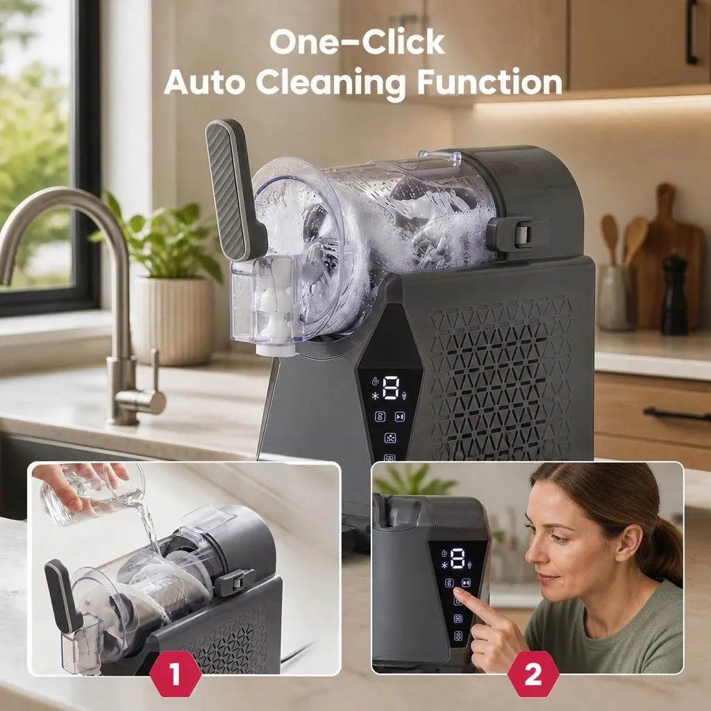 Slushie Machine 1.3L Metal Plastic Grey Frozen Drink Maker Ice Cream Maker Touchscreen
