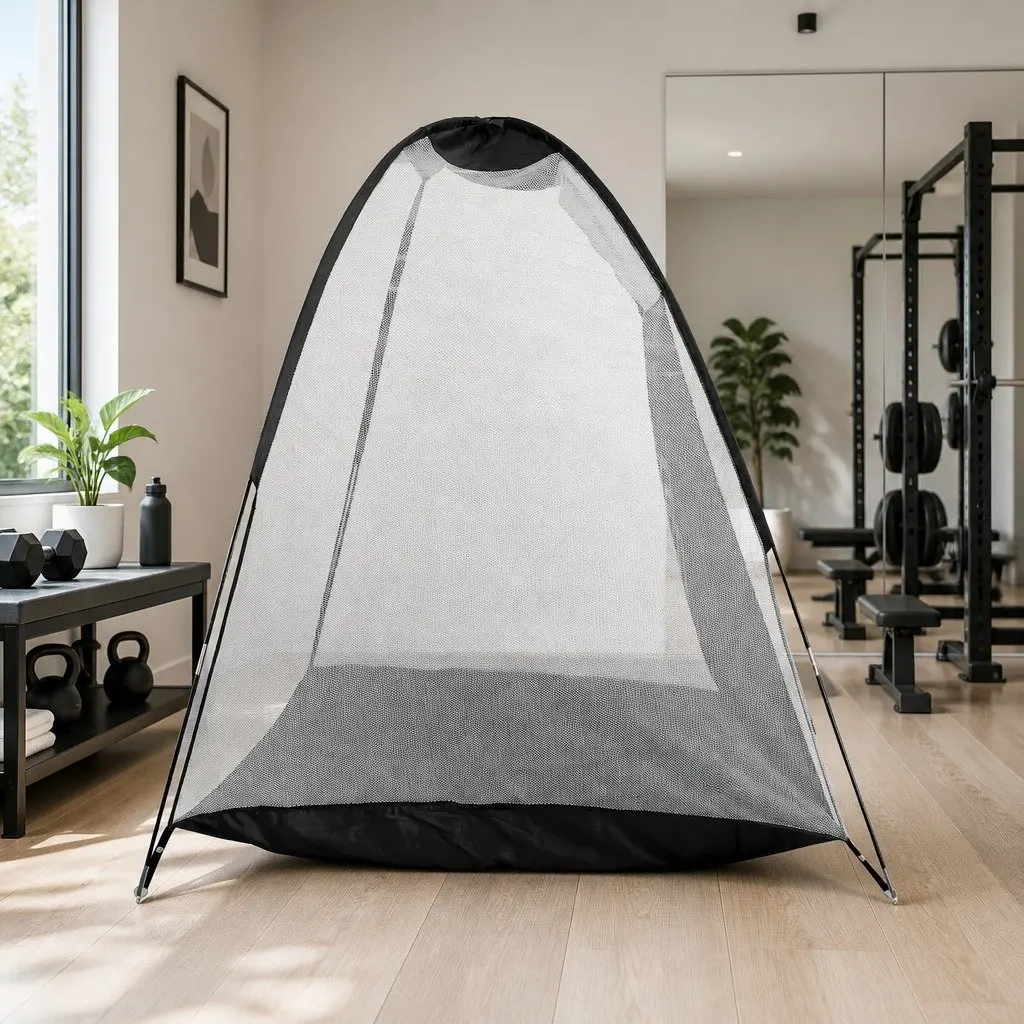 Golf Practice Net Training Mat Set Portable Indoor Outdoor 327 x 193 x 203 cm Black Green 80 x 60 cm