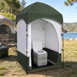 Versatile 20L Portable Toilet and Shower Tent for Outdoors