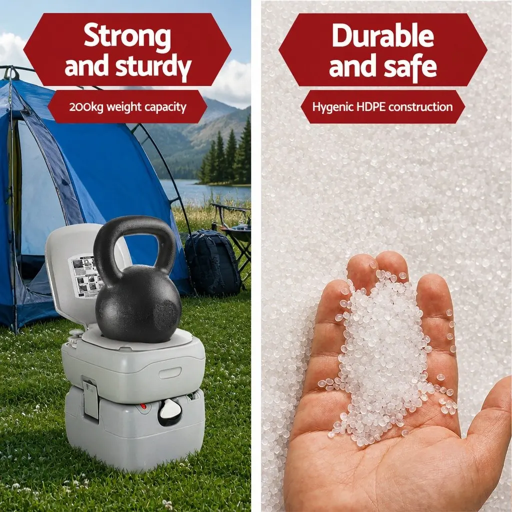 Portable Toilet and Shower Tent Set 22L Waste Tank 14L Freshwater Tank Grey and Green