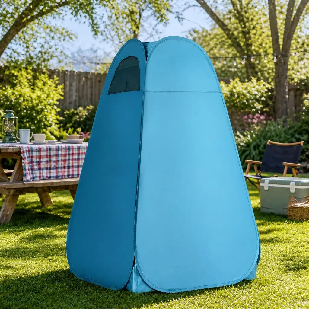 Pop Up Shower Tent Portable Privacy Change Room 120cm x 120cm x 190cm Blue