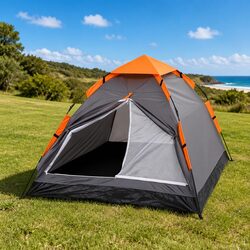 2 Person Instant Pop Up Camping Tent Automatic Waterproof Hiking Beach Grey