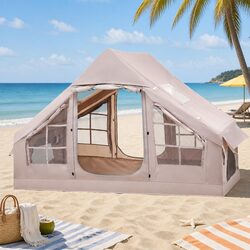 Practical 6 Person Inflatable Camping Tent for Family Trips