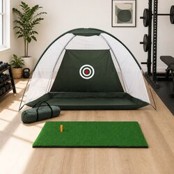Golf Practice Net and Training Mat Set Driving Target Indoor Outdoor Home Use