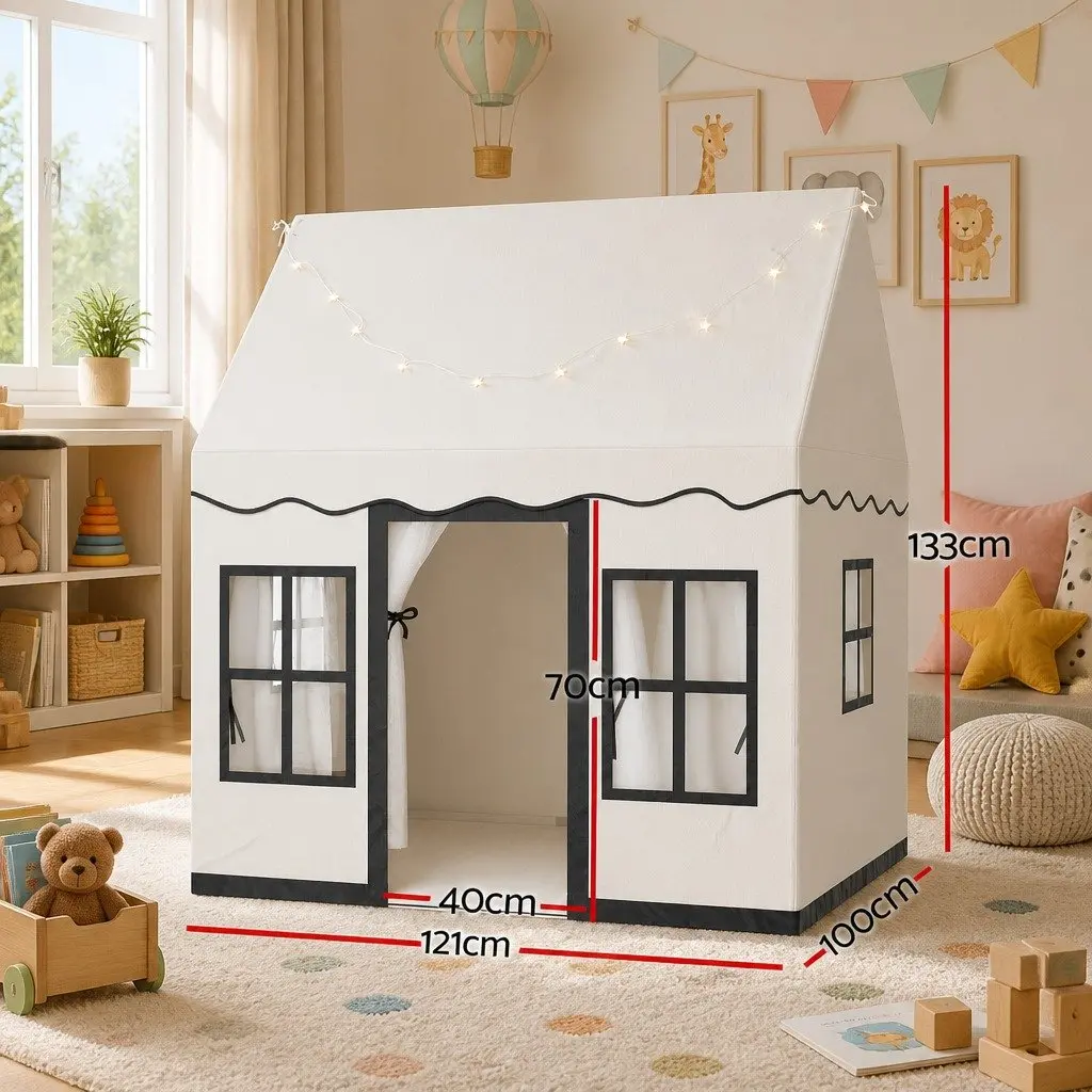 Kids Play Tent Castle Playhouse PVC Pole 121cm x 100cm x 133cm White